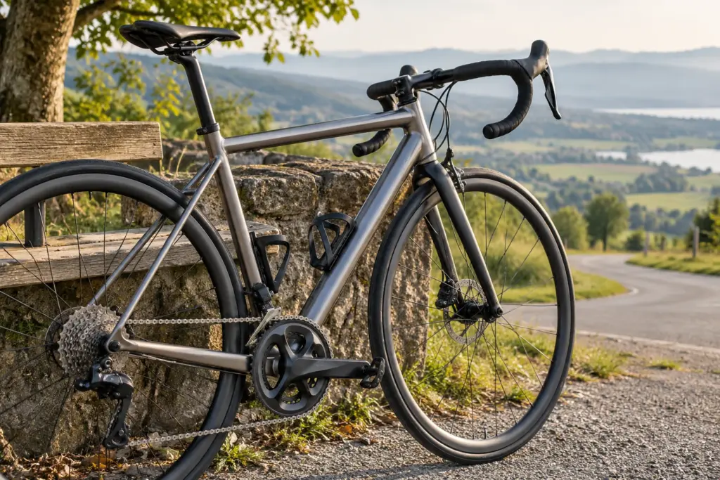 Rennrad auf einer Landstraßentour. Symbolbild.
