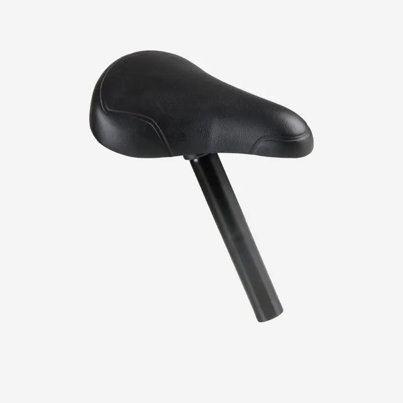 Fahrradsattel 14 Zoll schwarz + Sattelstütze 26 mm schwarz