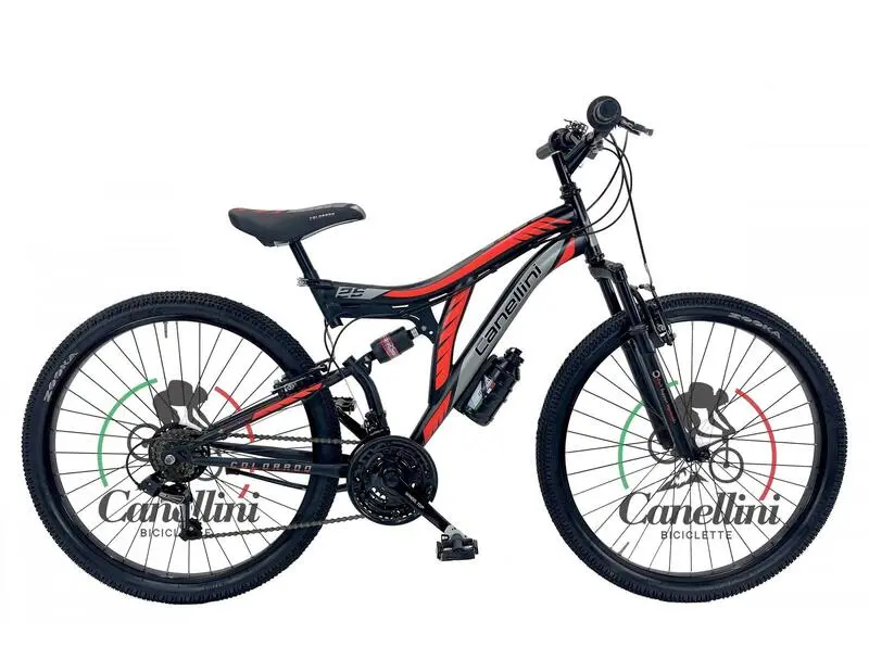 Kinderfahrrad MTB Canellini COLORADO 26" Full Suspension - Schwarz/Rot