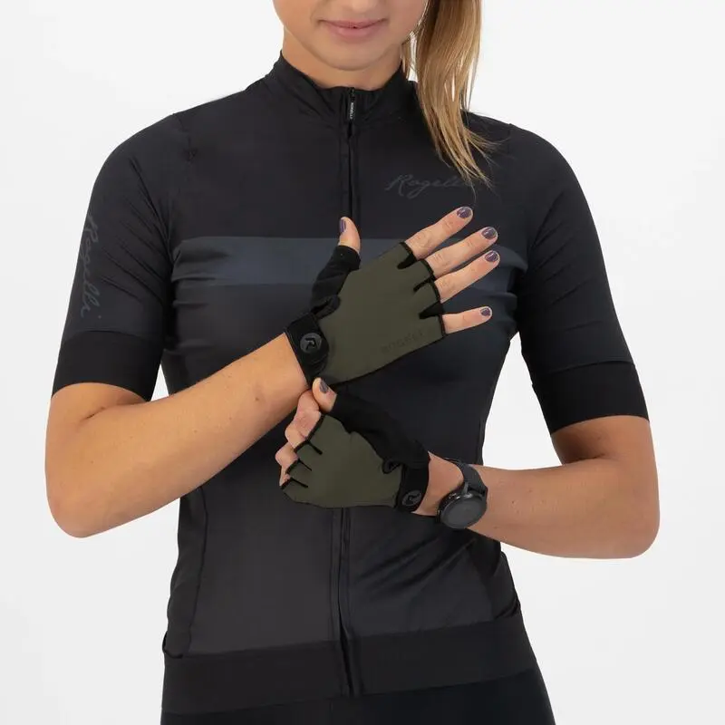 Fahrradhandschuhe Kurzfinger Sommer Core Damen Armeegrün