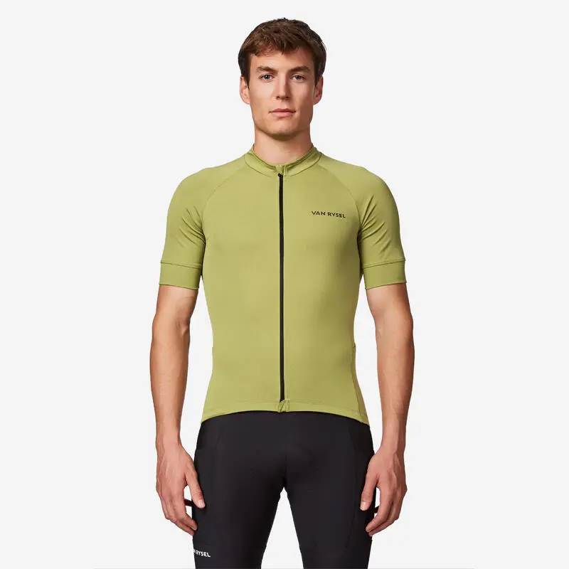 Radtrikot kurzarm Rennrad Sommer „Discover" Herren grün