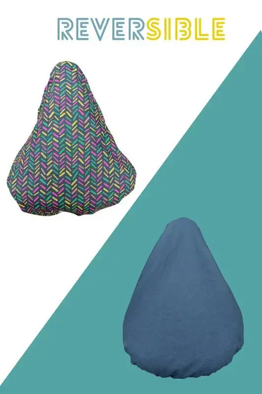Der zweifarbige Sattelbezug von Eléonore Tétris in Grün und Marineblau