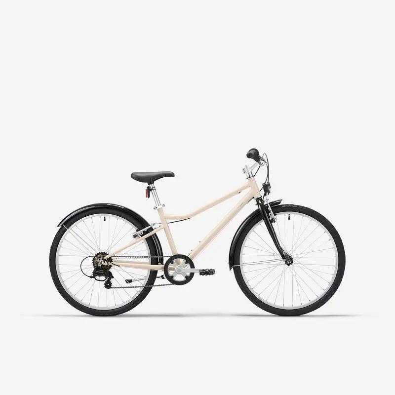 Kinderfahrrad Trekkingrad 24 Zoll B'TWIN 500 beige