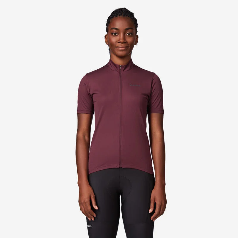 Radtrikot kurzarm Rennrad Essential Damen rot