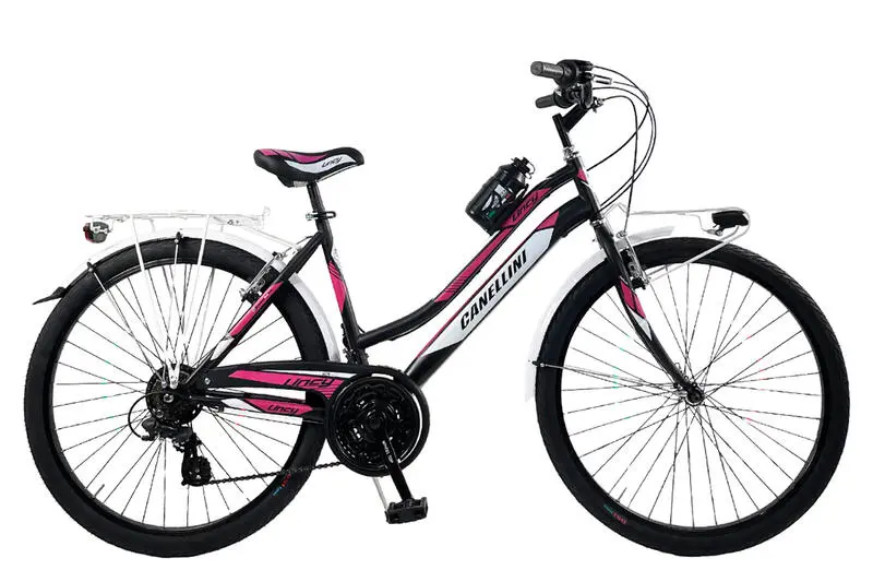 Kinderfahrrad MTB Canellini LINCY 26" - Schwarz/Fuchsia