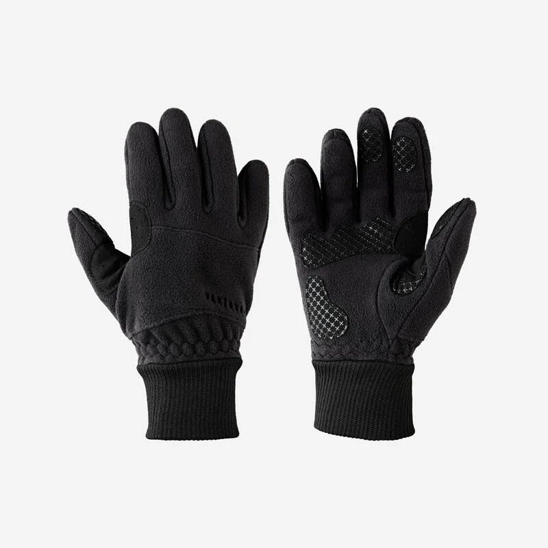 Fahrrad Handschuhe Fleece atmungsaktiv „Essential“ schwarz