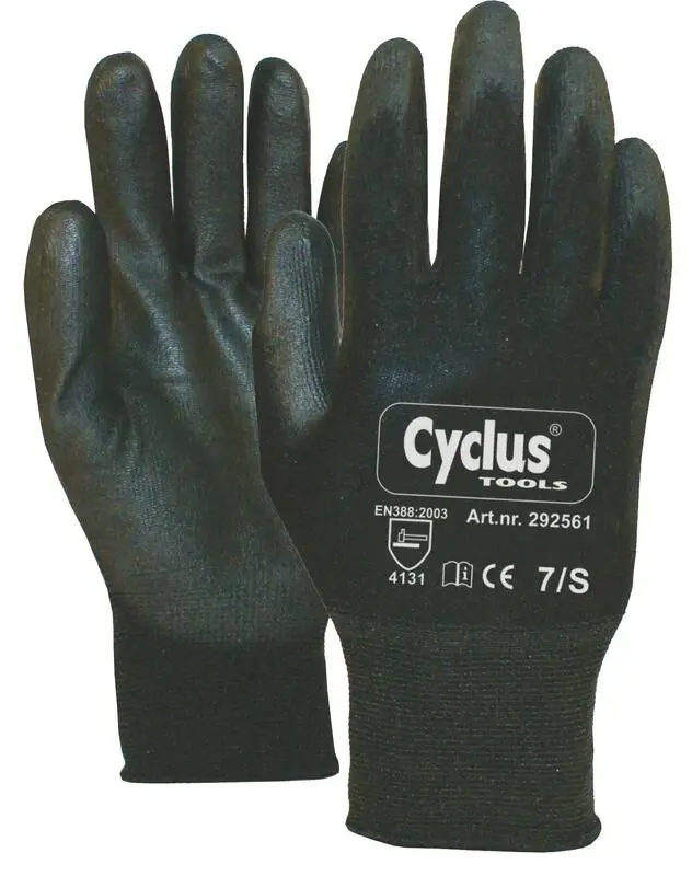 Cycplus Montagehandschuhe PU-Flex XL (Gr.10) – Schwarz, 10er Pack