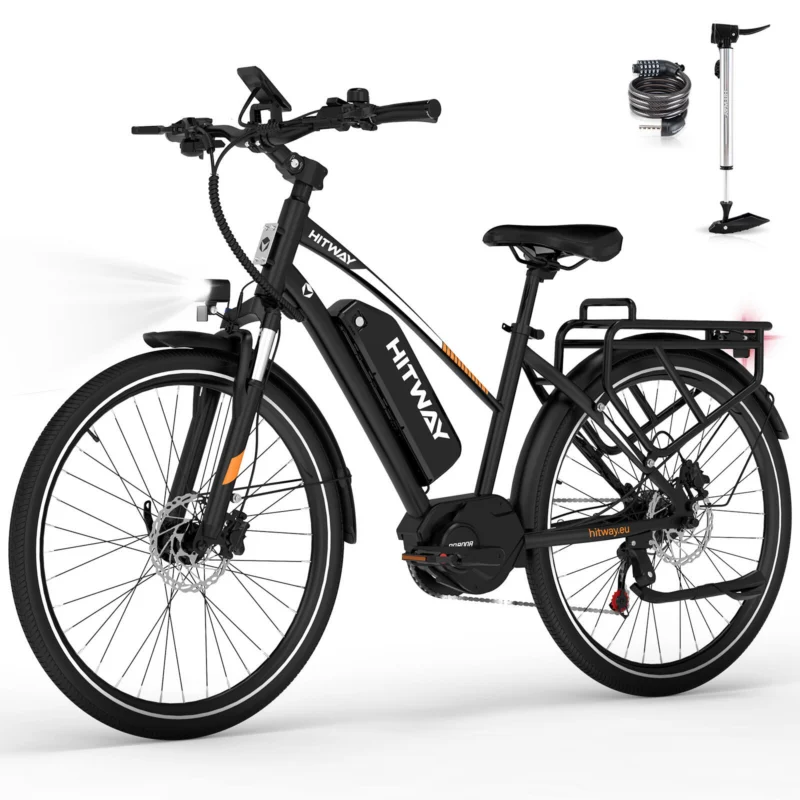 E-Bike City Trekking, Elektrofahrrad Mittelmotor, 180 km Reichweite, BK-U1