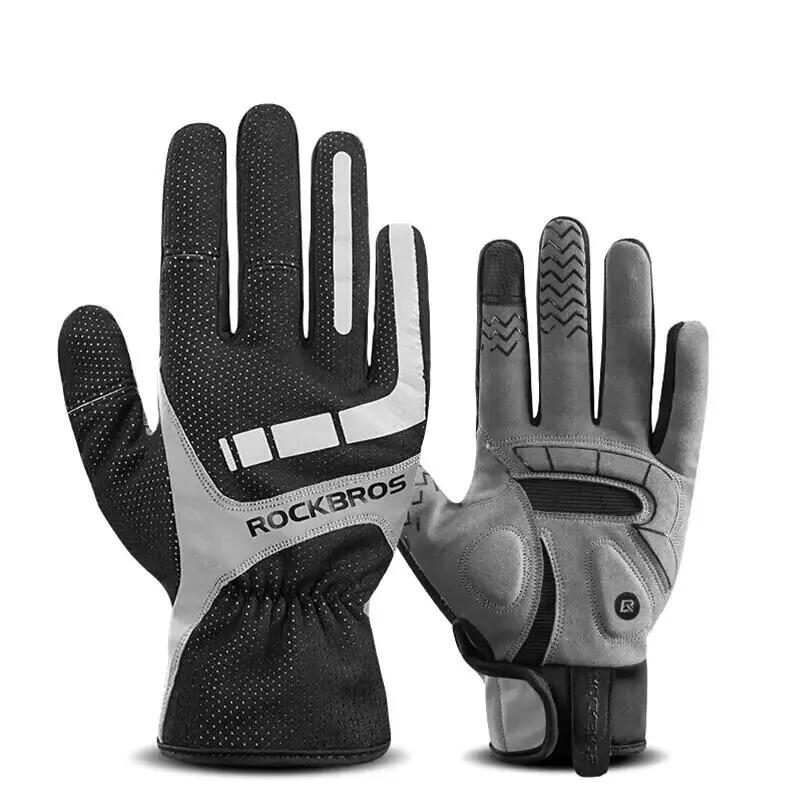 ROCKBROS Vollfinger Handschuhe Fahrradhandschuhe Winter Warm Touchscreen