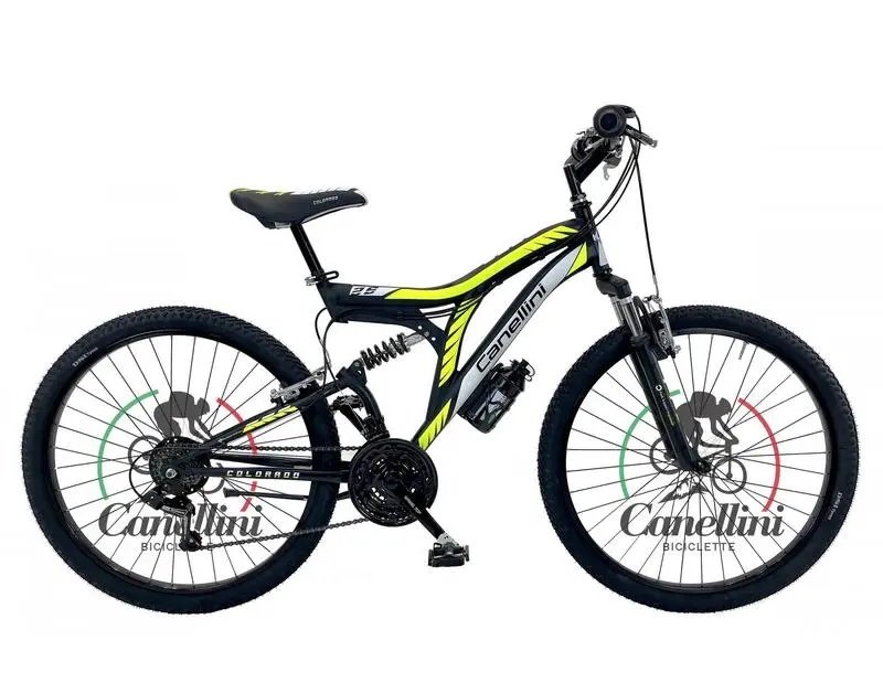 Kinderfahrrad MTB Canellini COLORADO 26" Full Suspension - Schwarz/Gelb