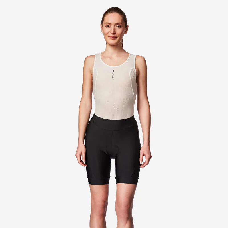Radhose kurz Rennrad Sommer "Discover" Damen schwarz