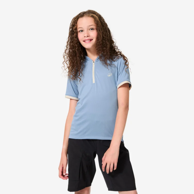 Radtrikot kurzarm EXPL 500 Kinder blau