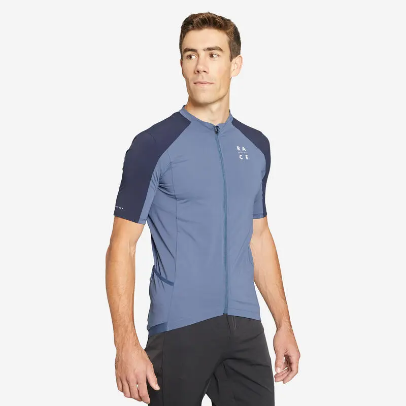 Radtrikot kurzarm MTB Race blau