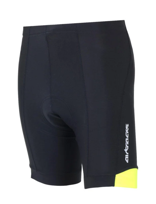 Herren Fahrradhose Kurz Team Schwarz Neon