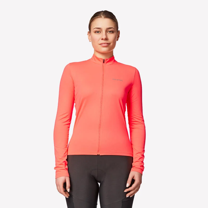 Rennrad Trikot Damen langarm Discover 100 rot