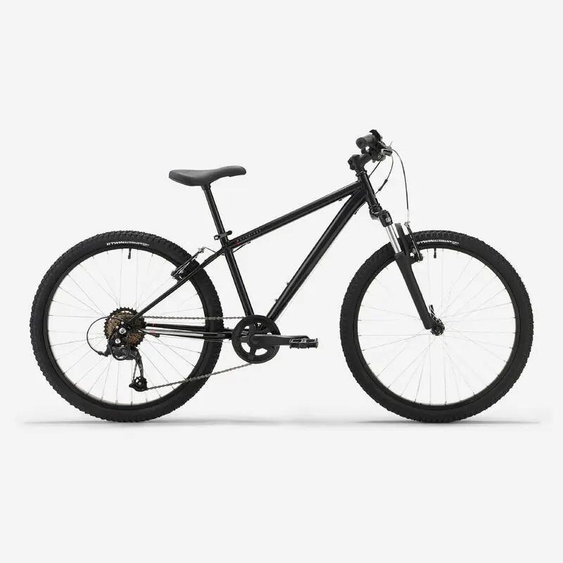 Kinderfahrrad Mountainbike 24 Zoll Rockrider Expl 500 schwarz
