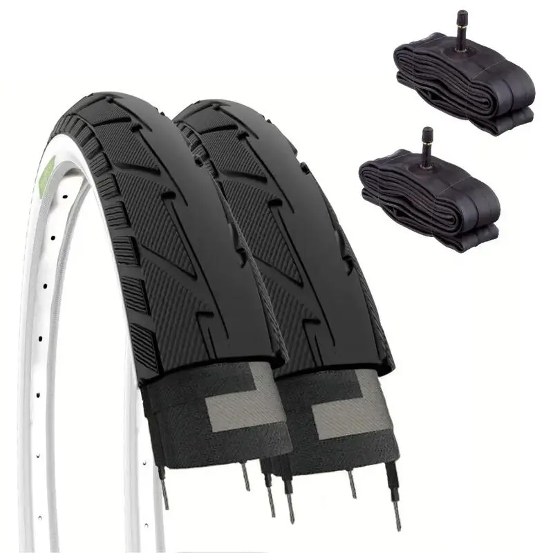 2 Reifen 26x1.75 (47-559) +Schläuche, Reifen slick 26 x 1.75 schwarz/weiß EV