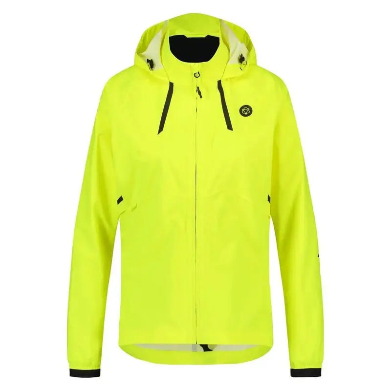Damen Radregenjacke Commuter wasserdicht atmungsaktiv Neongelb