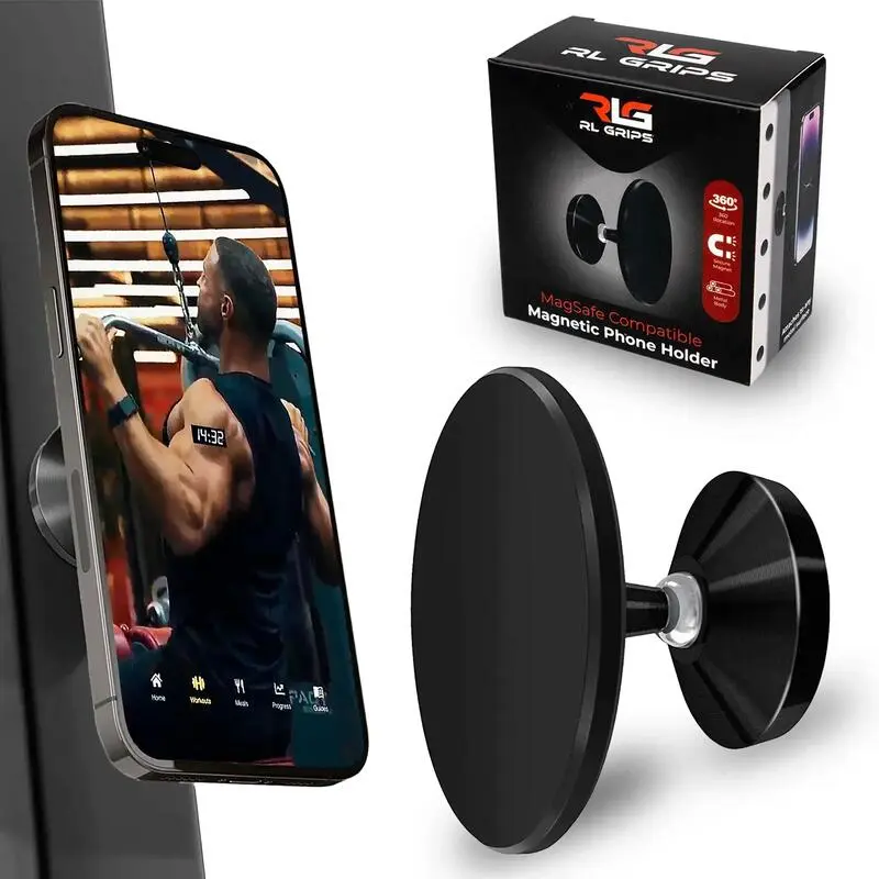 Magnetische Handyhalterung Fitnessstudio universal MagSafe mit 3 Platten Schwarz