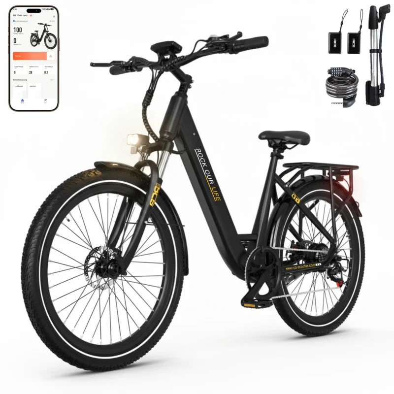 E-Bike City Trekking G6 27,5 Zoll Tiefeinsteiger Drehmomentsensor APP 120km