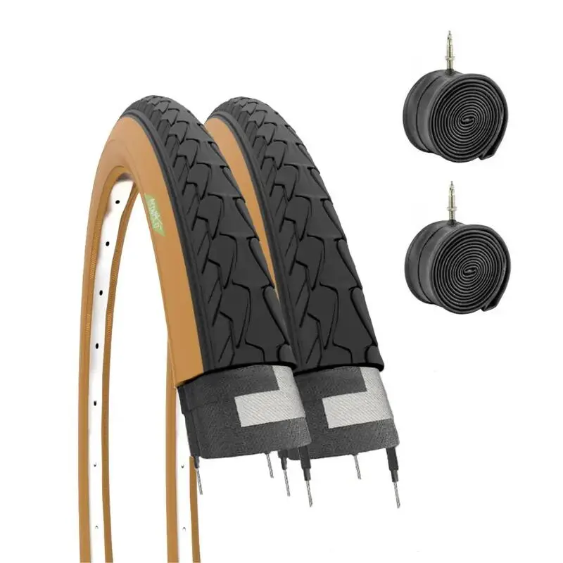 2 Reifen 700x35C (28-622)+Schläuche, Rad trekking 700x35C schwarz Straße EV
