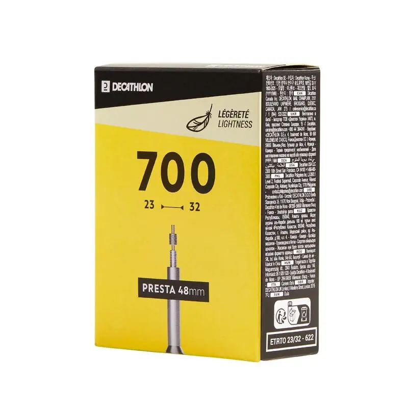 Fahrradschlauch Rennrad 700×23-32 light Presta 48 mm Ventillänge