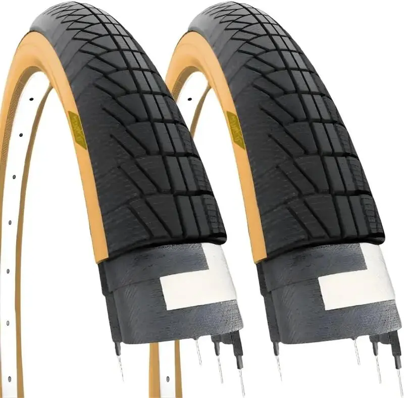 Ecovelo 2er Set Reifen 20x1.75 (47-406) Schwarz-Braun für Klapprad