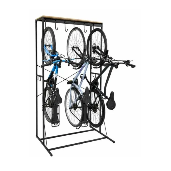 Koro Fahrradständer aus schwarzem Metall, 116,5 x 75 x 208 cm