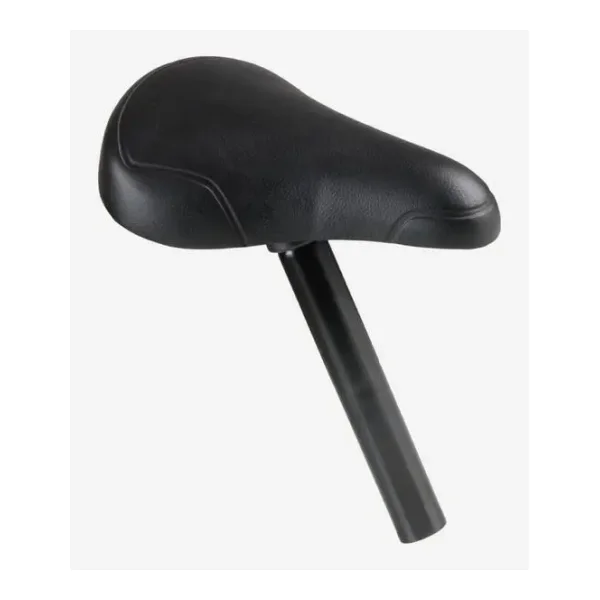 Fahrradsattel 14 Zoll schwarz + Sattelstütze 26 mm schwarz