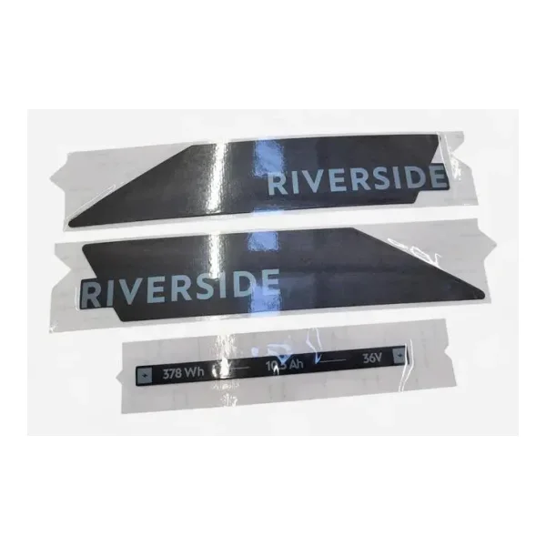 Sticker Aufkleber Akku Riverside 100E blau