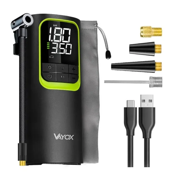 Fahrradpumpe Akku Vayox VA0410 8000mAh 10,3BAR Powerbank Kompressor