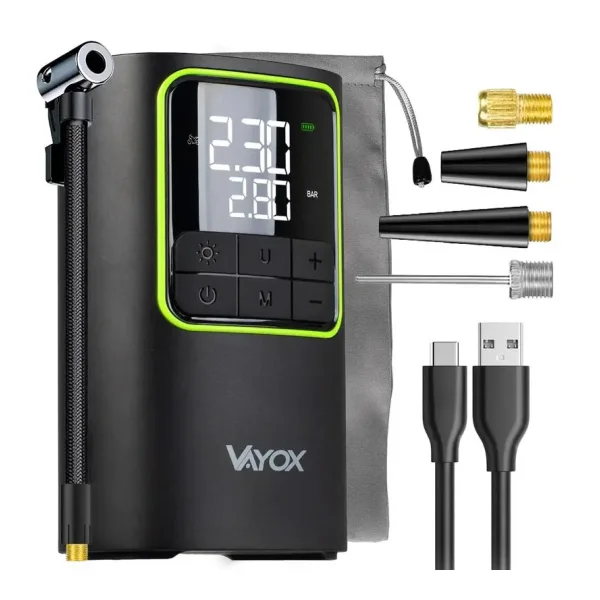 Fahrradpumpe Akku Vayox VA0409 4000mAh 10,3BAR Powerbank Kompressor
