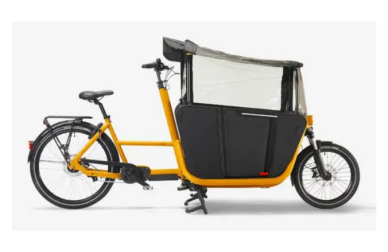 E-Lastenfahrrad Cargobike Long John F900E Family gelb