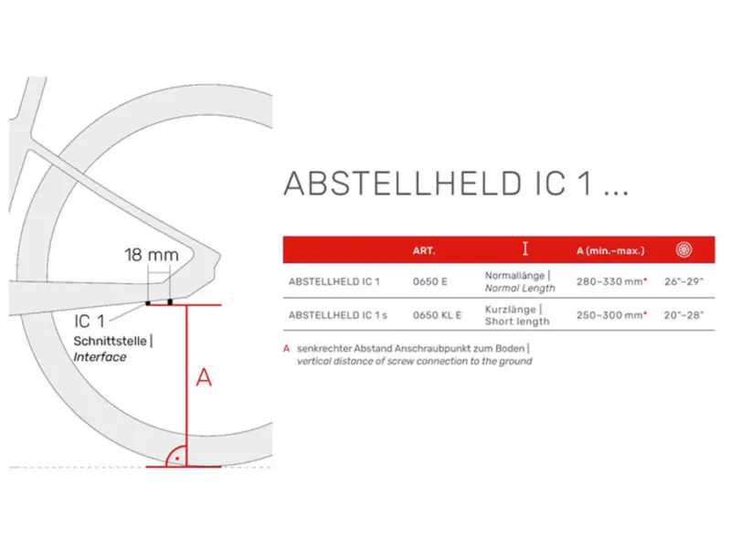 Hebie Abstellheld IC 1 Fahrrad-Hinterbauständer (26-29 | schwarz)