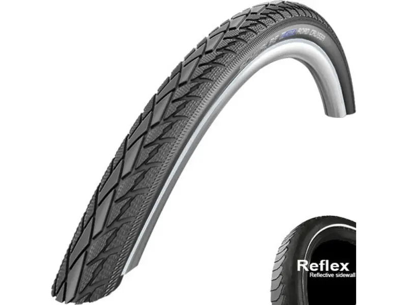 Schwalbe RoadCruiser KevlarGuard Clincher Tyre (44-484 Reflex - 22x1.5 Reflex - black)