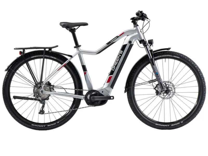 Green’s Corwen F625 Mid | Trekking E-Bike | 29" | 625Wh Bosch CX | light grey | medium & large Größe: 46 cm