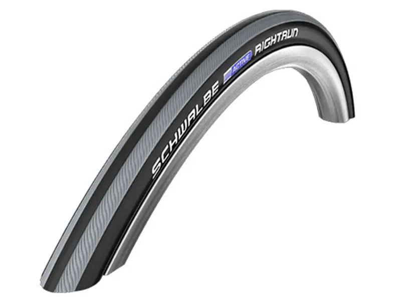 Schwalbe Rightrun Rollstuhlreifen Drahtreifen (20x1.00 Zoll | 25-451 | schwarz/graue Streifen)