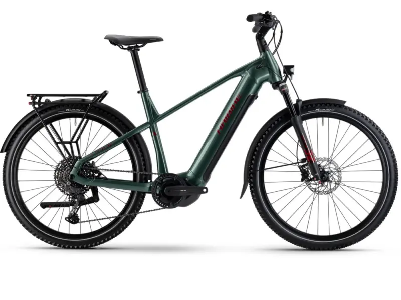 Haibike Trekking 5 High | Trekking E-Bike | 27,5" | 720Wh Yamaha PW-S2 | olive / rot Größe: 45 cm