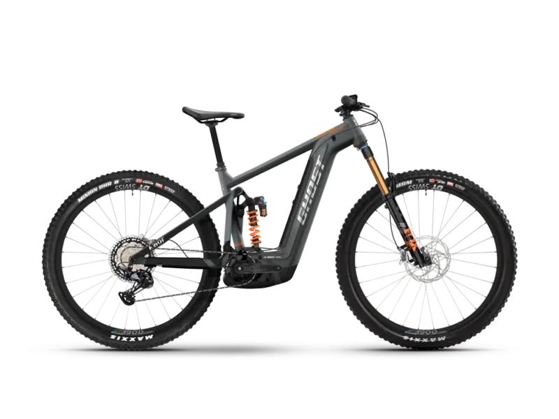 Ghost E-Riot EN Full Party | E-MTB Fully | 27,5" | 750Wh Bosch CX | grau / schwarz Größe: 42 cm