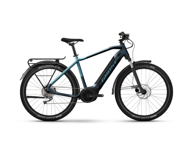 Ghost E-Teru B Essential EQ High | Trekking E-Bike | 27,5" | 500Wh Bosch | dunkelgrau / hellblau Größe: 56 cm