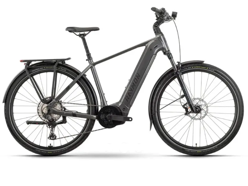 Raymon Tahona Diamond High | Trekking E-Bike | 29" | 800Wh Bosch Performance CX | metalgrey / black / citron Größe: 46 cm