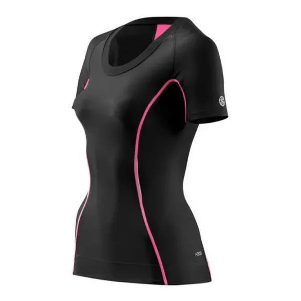 Skins A200 Kompressions Kurzarm Shirt Damen (schwarz / pink) Größe:XS