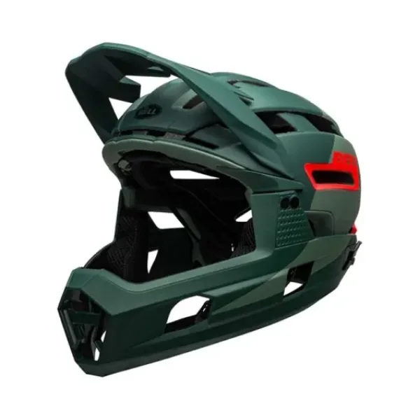 Bell Super Air R Spherical Fahrradhelm (matt / gloss infrarot / grün) Größe:L