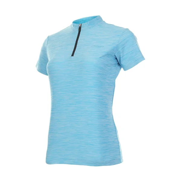 CHIBA Lady Melange Shirt - Radtrikot, türkis, 3XL, atmungsaktiv, 3 Rückentaschen