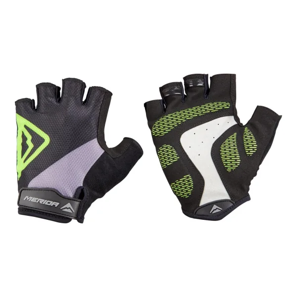 Merida Handschuhe CLASSIC schwarz/grün M Schwarz/grün - gepolsterte Radhandschuhe mit Top-Grip