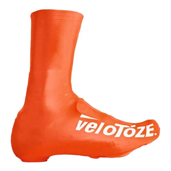 VeloToze Überschuh lang orange S - wasserdichter Aero-Überschuh für kalte Tage
