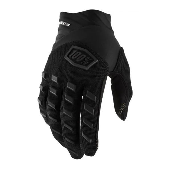 100% Airmatic Gloves S Black/Charcoal - robuster MTB-Handschuh mit Top-Grip