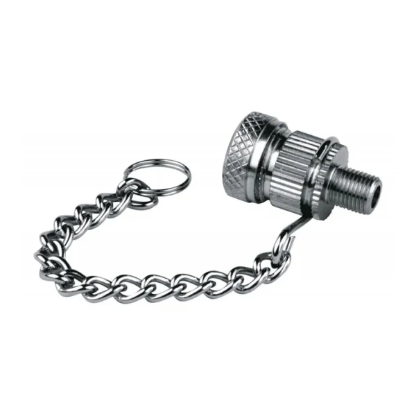 SKS MS-Reduziernippel für Schraderventil auf Dunlop/Sclaverand, praktischer Ventiladapter mit Kette, ermöglicht einfaches Aufpumpen mit kompatiblen Pumpen