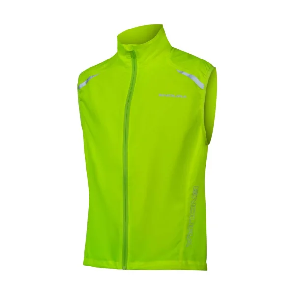 Endura Hummvee Weste XL, Neon-Gelb - winddichte Weste mit Netzrücken, PFC-freier DWR-Imprägnierung, verstellbarem Saum & Reflektoren