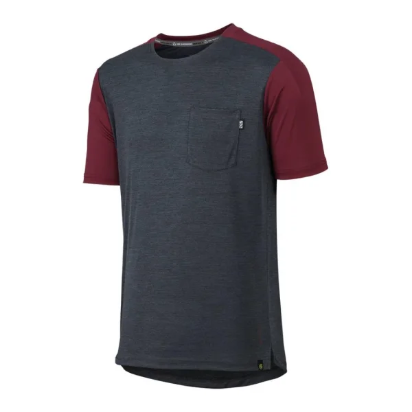 IXS Sports Division iXS Flow X Short Sleeve Kids Jersey KM Black/Raisin - atmungsaktives Bike-Trikot